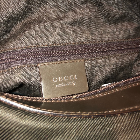 Gucci Bamboo Handle Bag Vintage Brown Nylon - Picture 6 of 7